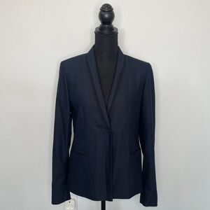 T Tahari Classic Dark Blue One Button Blazer